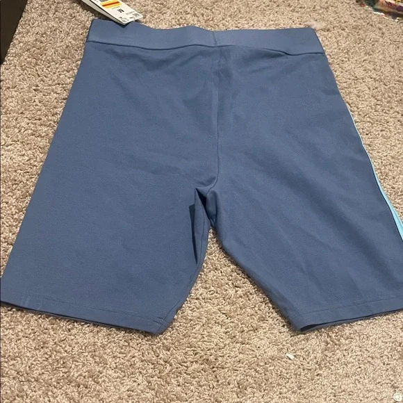 Adidas Navy Shorts with Aqua Stripes - Picture 2 of 3